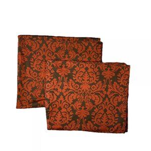 2 Waverly Brown Red Curtains Panels Drapes 84" Long Discontinued Print Lined